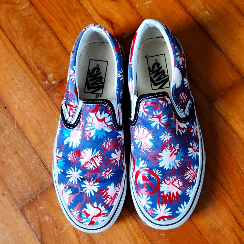 Vans floral slip on sneakers